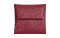 HERMES Bastia Epsom Calfskin Coin Purses Wallets Women's B5 Rubis Gemstone Red