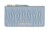 MIU MIU Matelassé Lambskin Wallet Women's Sky Blue