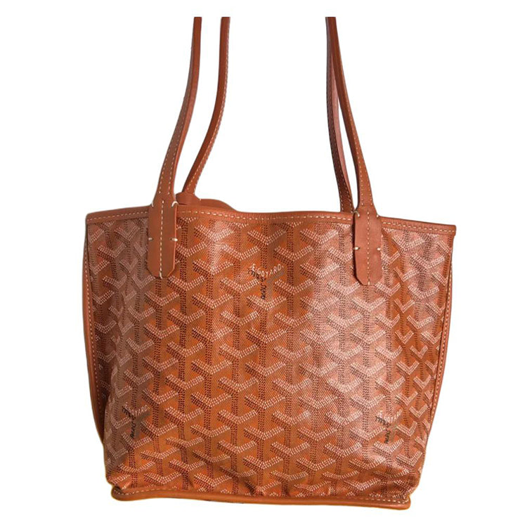 GOYARD Anjou PVC Bonded Cow Leather Tote Bag Shopping Bag Handbag Mini Women's Orange