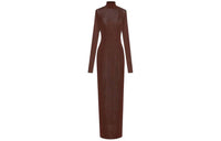 SAINT LAURENT Long-Sleeved Dresses Women's Russet