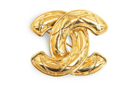 CHANEL 1990s Cc Matelassé Brooch