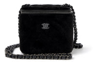 CHANEL 22c Early Spring Velour Small Box Crossbody Bags Mini Unisex Black