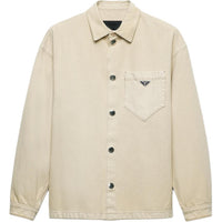 PRADA Logo plaque Denim Shirt