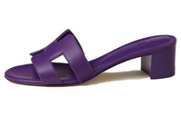 HERMES Slide Slippers 5cm Women's Purple