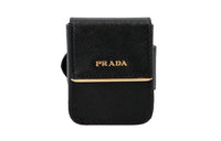 PRADA Cow Leather Wrist Bag Women's Black