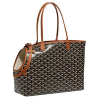 GOYARD Chien Gris Canvas With Leather Pet Bag Unisex Black/Brown