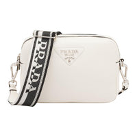 PRADA Leather Camera Bag Shoulder Bag Crossbody Bag Medium Size Women's White