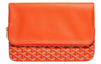 GOYARD Sainte-Marie Canvas With Calfskin Clutch Large Size Unisex Orange