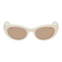 SAINT LAURENT Acetate Acetate Hardware Accessories Cat Eye Sunglasses Women's Gray White