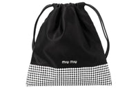 MIU MIU Crystal Satin Clutch Women's Black