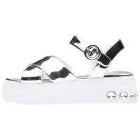 MIU MIU Strap Sandals 5cm Women's Silver