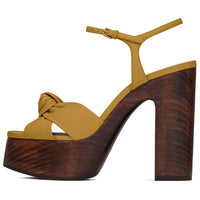 SAINT LAURENT Bianca Chunky Heel High Heels Women's Yellow