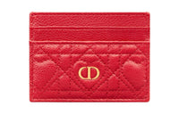 DIOR Caro Calfskin Card Holder Card Holder Women's Red