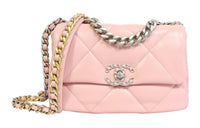 CHANEL 19Bag Lambskin Shoulder Bag Crossbody Bag Large Size Women's Pink
