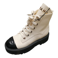 CHANEL Crew Martin Boot Women's Beige