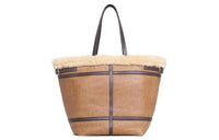 CELINE Cabas Wool Tote Bag Shopping Bag Handbag Large Size Women's Brown