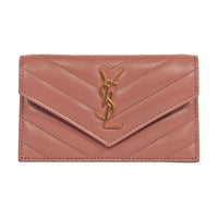 SAINT LAURENT Lambskin Wallet Women's Pink