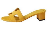 HERMES Oasis Rubber Sole Slide Slippers Women's Yellow
