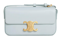 CELINE Triomphe Cow Leather Shoulder Bag, Handbag, Shoulder Bag Women's Soft Blue