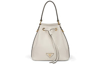 PRADA Saffiano Leather Bucket Bag Handbag Shoulder Bag Crossbody Bag Women's White