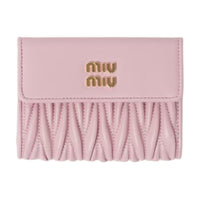 MIU MIU Lambskin Wallet Small Size Women's Snowflake Gypsum Pink