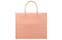 DIOR BookTote Cow Leather Tote Handbag Large Size Women's Rose Pink
