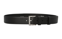 PRADA Leather Belts Men's Black Width  3.5cm