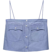PRADA Crop Tops Women's Light Blue