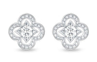 LOUIS VUITTON Stud Earrings Unisex White