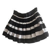 CHANEL Casual Short Skirts Women's Black White