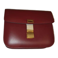CELINE Classic Bo Calfskin Crossbody Bag, Shoulder Bag Small Size Women's Red