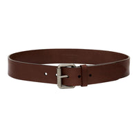 SAINT LAURENT Leather Leather Belts Unisex Brown Width: 4CM