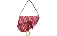 DIOR SaddleOBLIQUE Embroidery One Shoulder Handbags Women's Burgundy