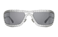 CHANEL Rectangular Sunglasses Unisex Silver