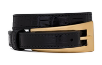 SAINT LAURENT Double-wrap Leather Bracelet