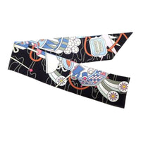 HERMES Silk Silk Scarves Unisex Black