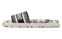 DIOR Women's DWay Slide 'Toile De Jouy Flowers Embroidered - Deep Blue'