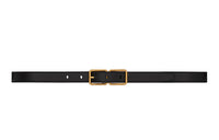 SAINT LAURENT Double-buckle Leather Belt