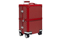 GOYARD Bourget Canvas With Leather Trolley Bag Women's Red