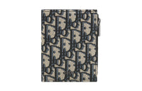 DIOR Fabric Card Holder Men's Beige & Black