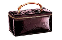 LOUIS VUITTON Leather Jewelry Box Clutch Women's Metal Purple