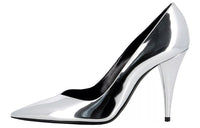 SAINT LAURENT Cone Heel High Heels 10cm Women's Silver