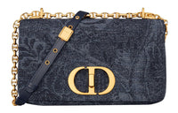 DIOR Caro Albero Della Vita Jacquard Pattern Shoulder Bag, Crossbody Bag Medium Size Women's Denim Blue