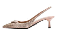 PRADA Slim Heel High Heels 5.5cm Women's Nude Beige
