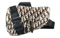 DIOR Saddle Mink Fur Saddle Bag Crossbody Bag Shoulder Bag Sling Bag Men's Black