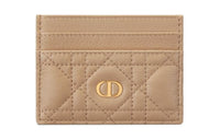 DIOR Soft Calfskin Card Holder Women's Cookie Umber