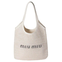 MIU MIU Ivy Viscose Shoulder Bag Women's White