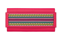 HERMES Epsom Calfskin Wallet Regular Women's Bright Pink Multicolor