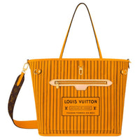 LOUIS VUITTON NEVERFULL Leather Trim Tote Bag, Shopping Bag, Handbag Medium Size Women's Yellow