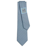 HERMES Silk Ties Men's Light Blue Brown/Red